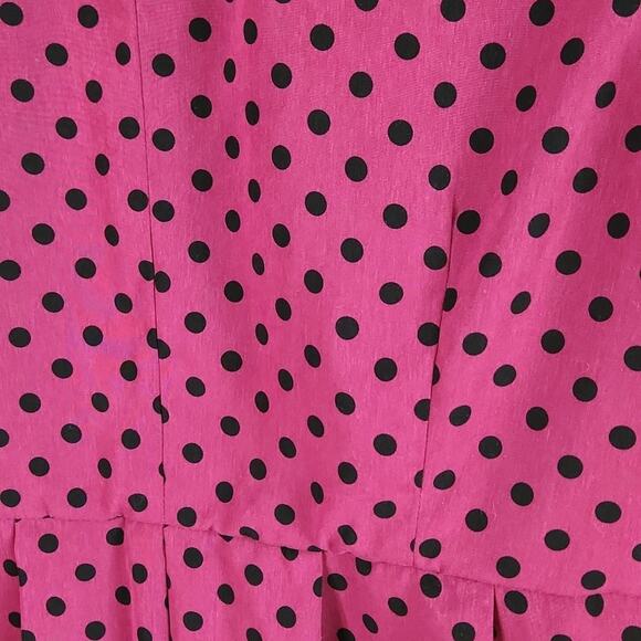 Elle Womens Plum Polka-Dot Blazer Size LG Pleated Ruched Girlhood Fairycore - Picture 3 of 12